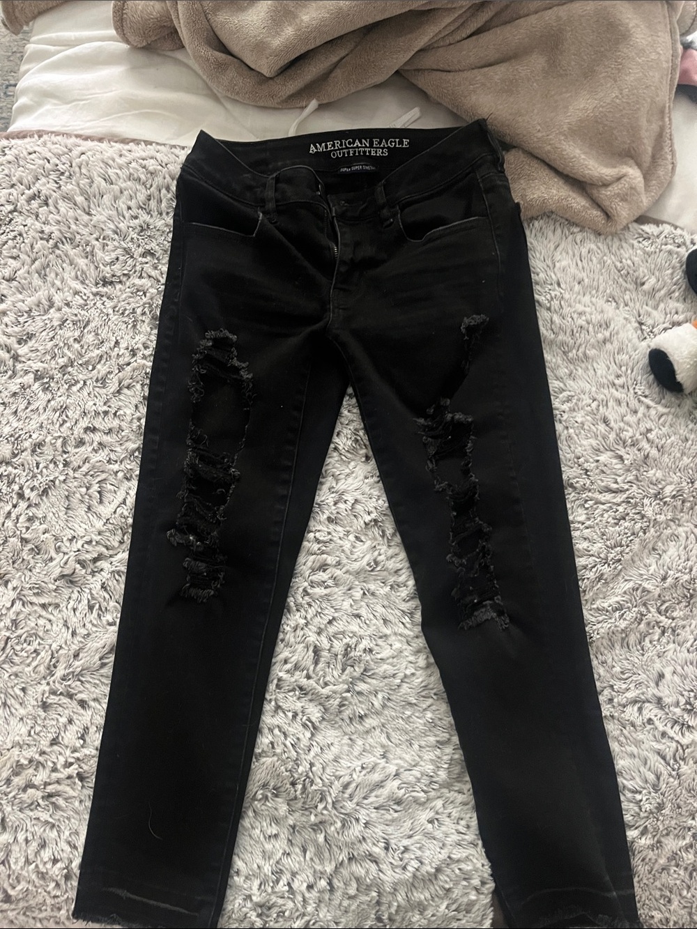 American Eagle Outfitters Black Ripped Skinny Jeans